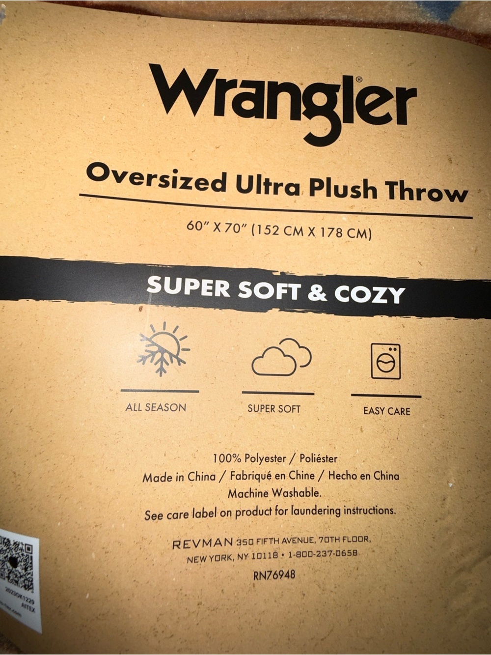 NEW WRANGLER OVERSIZED ULTRA PLUSH THROW 60x70” AZTEC SOUTHWEST THEME BEAUTIFUL - Picture 8 of 8